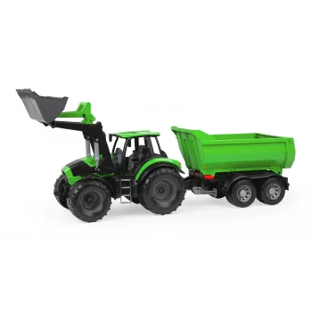 Mechaninis žaislinis traktorius Lena Deutz-Fahr Worxx su priekaba, 74 cm