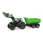Mechaninis žaislinis traktorius Lena Deutz-Fahr Worxx su priekaba, 74 cm