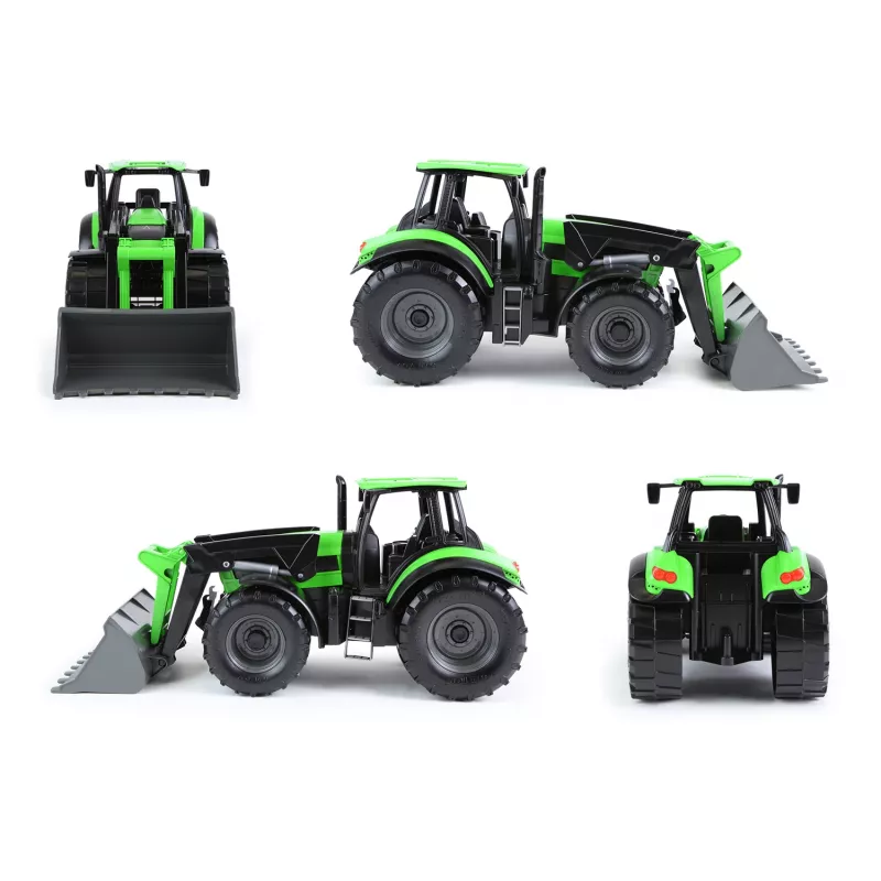Mechaninis žaislinis traktorius Lena Deutz-Fahr Worxx su priekaba, 74 cm
