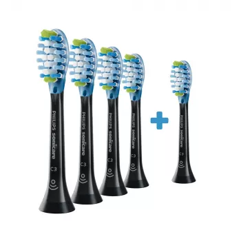 Philips Premium Plaque Defence HX9045/88 4+1 pak. šepetėlių galvutės 5 vnt. Juoda