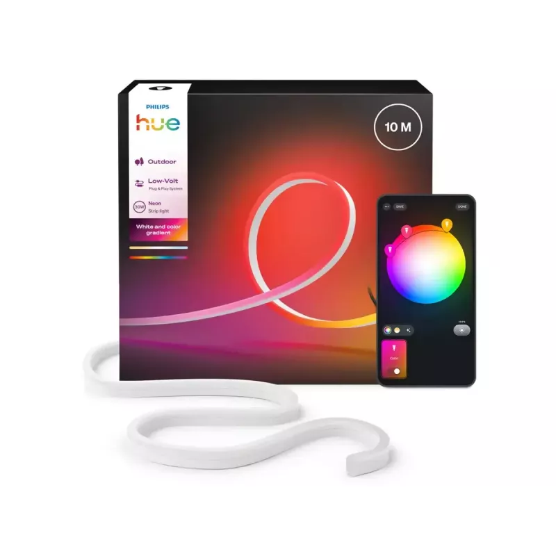 Philips Hue Neon Lightstrip lauko LED juosta 10 m, Bluetooth/Zigbee, 30 W, IP67