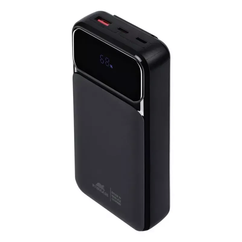 Nešiojamas powerbankas Rivacase VA2221 — 20000 mAh LiPo, PD 3.0 ir QC 3.0, 3 prievadai (1×A, 2×C), 22,5 W išėjimas