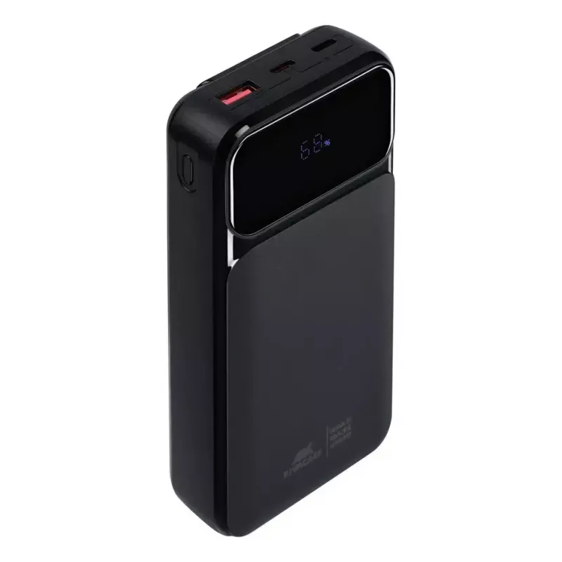 Nešiojamas powerbankas Rivacase VA2221 — 20000 mAh LiPo, PD 3.0 ir QC 3.0, 3 prievadai (1×A, 2×C), 22,5 W išėjimas