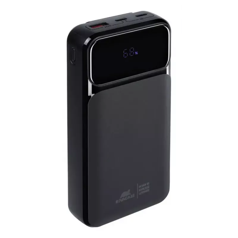 Nešiojamas powerbankas Rivacase VA2221 — 20000 mAh LiPo, PD 3.0 ir QC 3.0, 3 prievadai (1×A, 2×C), 22,5 W išėjimas