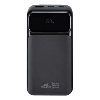 Nešiojamas powerbankas Rivacase VA2221 — 20000 mAh LiPo, PD 3.0 ir QC 3.0, 3 prievadai (1×A, 2×C), 22,5 W išėjimas