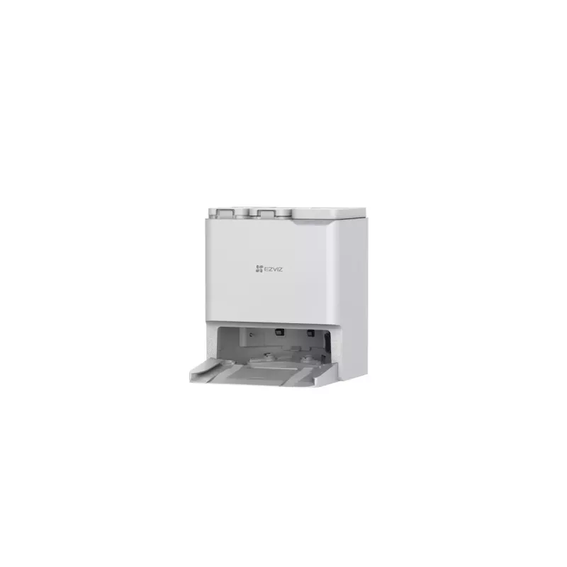 Robotinis dulkių siurblys EZVIZ RS20 Pro — Li‑Ion 5200 mAh, 220 min veikimo laikas, 7200 Pa siurbimo galia, savaiminio išsivalymo bazė, LiDAR navigacija, 0,35 L dulkių maišelis, šlapias valymas, baltas
