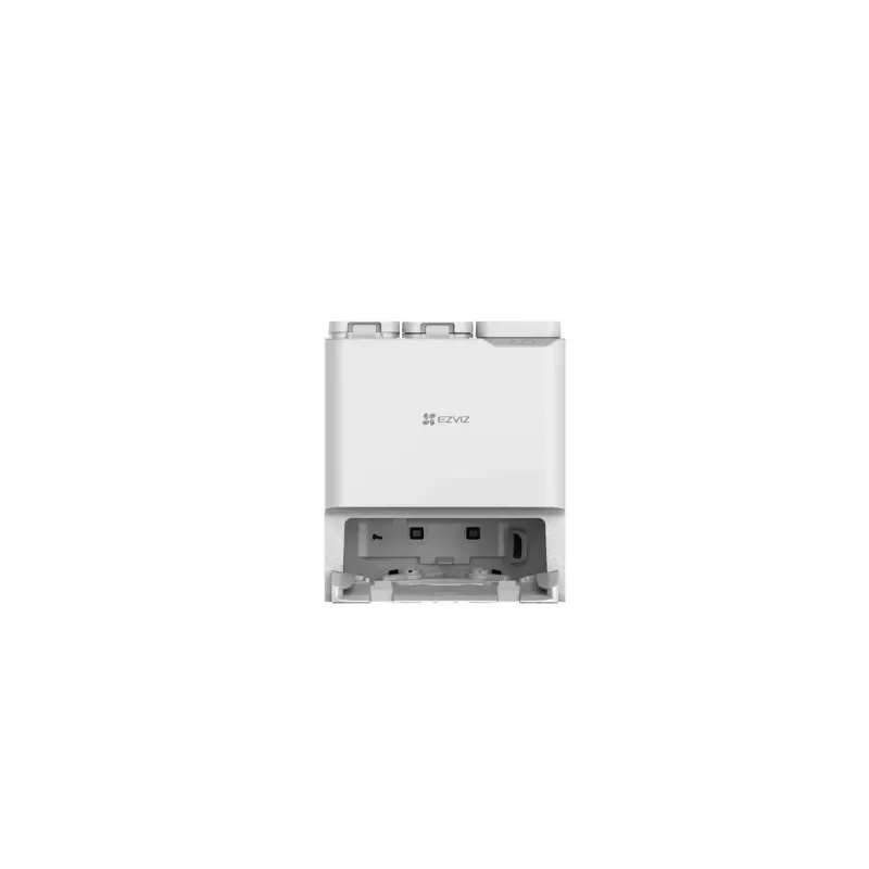 Robotinis dulkių siurblys EZVIZ RS20 Pro — Li‑Ion 5200 mAh, 220 min veikimo laikas, 7200 Pa siurbimo galia, savaiminio išsivalymo bazė, LiDAR navigacija, 0,35 L dulkių maišelis, šlapias valymas, baltas