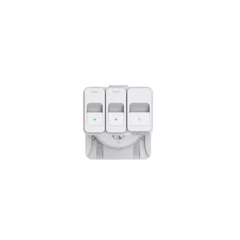 Robotinis dulkių siurblys EZVIZ RS20 Pro — Li‑Ion 5200 mAh, 220 min veikimo laikas, 7200 Pa siurbimo galia, savaiminio išsivalymo bazė, LiDAR navigacija, 0,35 L dulkių maišelis, šlapias valymas, baltas