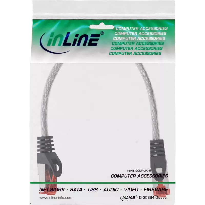 InLine S/FTP PiMF Cat6 250MHz RJ-45–RJ-45 PVC permatomas 0,25 m