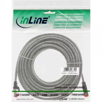 Ethernet pataisos laidas InLine Cat6 S/FTP PiMF 250 MHz PVC, RJ-45–RJ-45, varinis, permatomas, 15 m