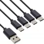 InLine USB 4in1 Y įkrovimo laidas, 1x USB-A kištukas į 4x USB-C kištukus, juodas 0,5 m