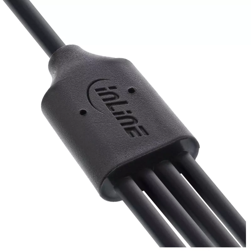 InLine USB 4in1 Y įkrovimo laidas, 1x USB-A kištukas į 4x USB-C kištukus, juodas 0,5 m