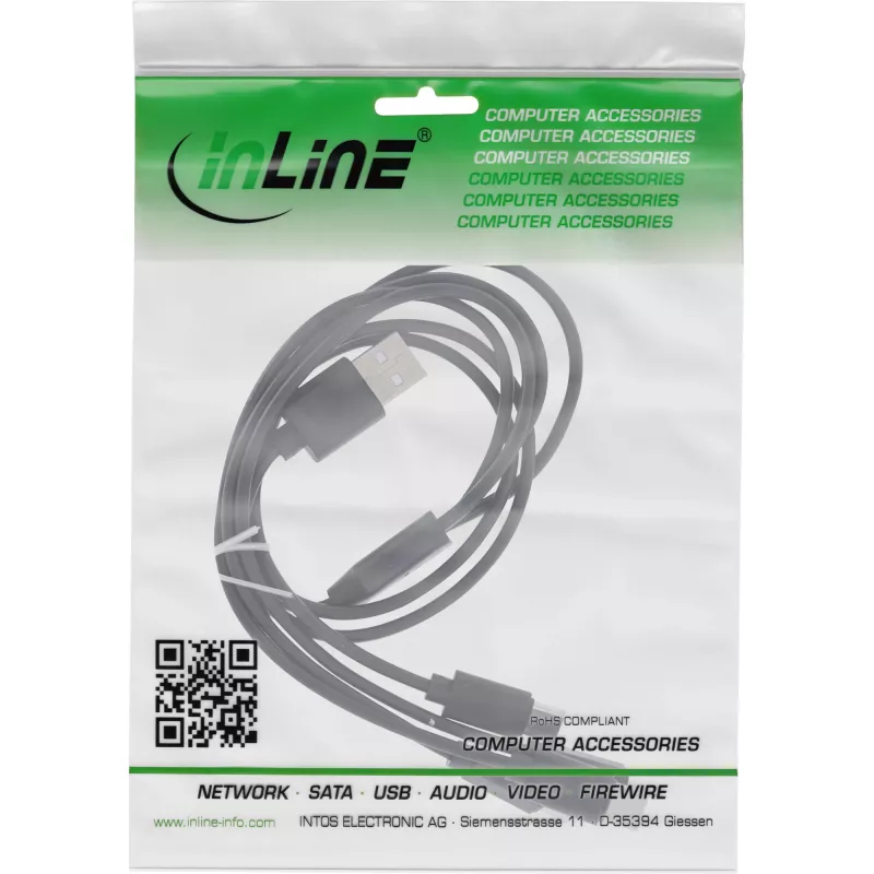 InLine USB 4in1 Y įkrovimo laidas, 1x USB-A kištukas į 4x USB-C kištukus, juodas 0,5 m
