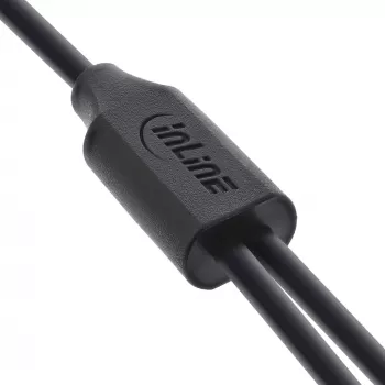 InLine USB 2in1 Y įkrovimo laidas, 1x USB-A kištukas į 2x USB-C kištukus, juodas 1 m