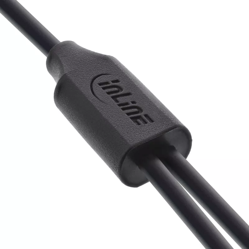 InLine USB 2in1 Y įkrovimo laidas, 1x USB-A kištukas į 2x USB-C kištukus, juodas 1 m