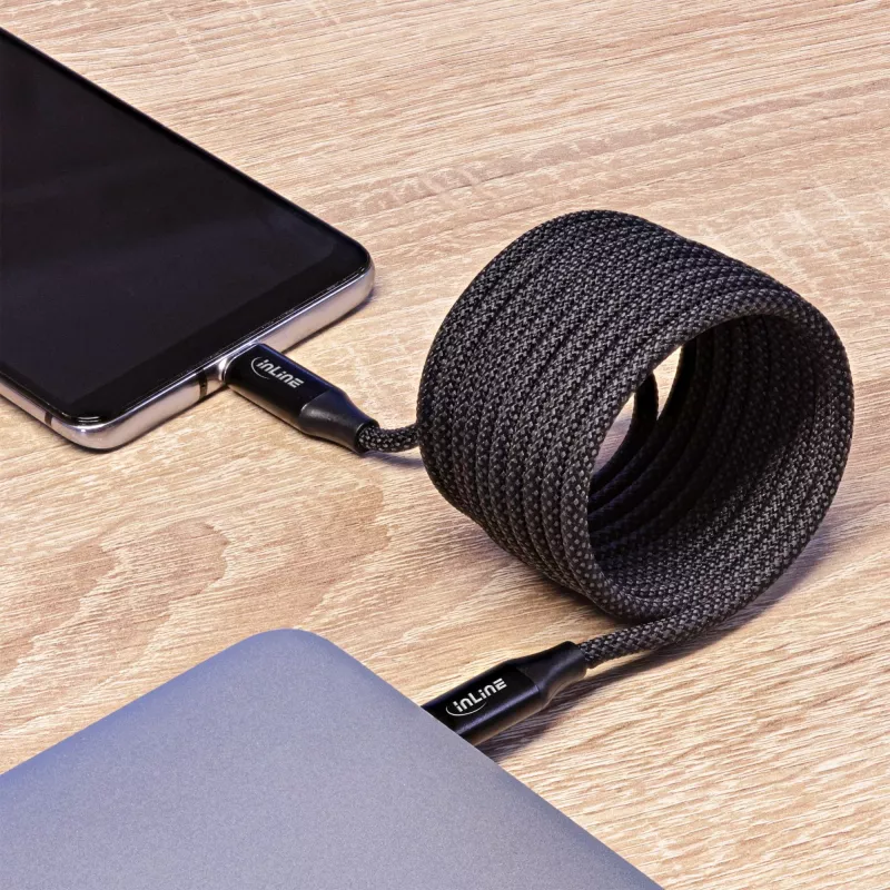 InLine Magnetic USB-C laidas, USB-C kištukas/kištukas, 100 W, juodas, 1 m