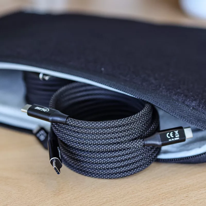 InLine Magnetic USB-C laidas, USB-C kištukas/kištukas, 100 W, juodas, 1 m