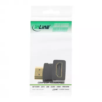 InLine HDMI adapteris kištukas / lizdas kampu žemyn, auksuoti kontaktai, 4K2K