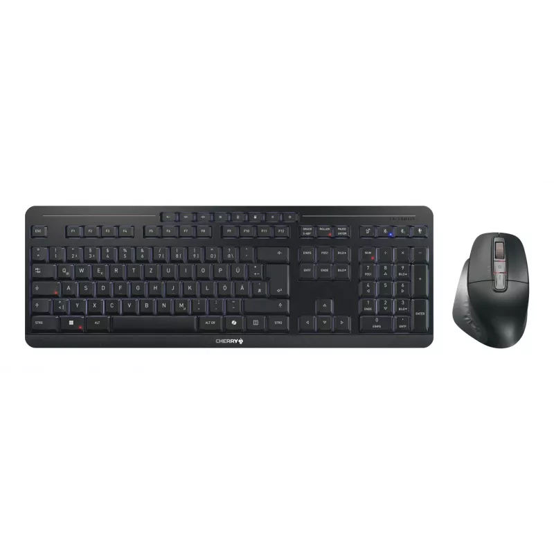 CHERRY Stream Desktop Ultimate klaviatūra ir pelė rinkinys, USB + RF belaidis + Bluetooth, QWERTZ, juoda