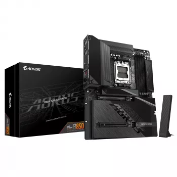 Motininė plokštė GIGABYTE B850 AORUS STEALTH – ATX, lizdas AM5, AMD B850, DDR5 iki 8200MHz (OC), 14+2+2 VRM, 2xPCIe5.0, 2xPCIe4.0 M.2, Wi‑Fi 7, 5GbE