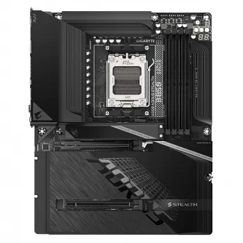 Motininė plokštė GIGABYTE B850 AORUS STEALTH – ATX, lizdas AM5, AMD B850, DDR5 iki 8200MHz (OC), 14+2+2 VRM, 2xPCIe5.0, 2xPCIe4.0 M.2, Wi‑Fi 7, 5GbE