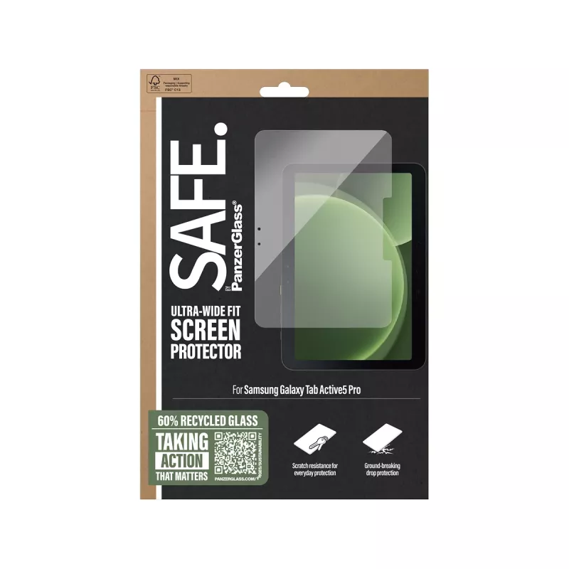 PanzerGlass SAFE. by® Ekrano apsauga Samsung Galaxy Tab Active5 Pro | Ultra-Wide Fit