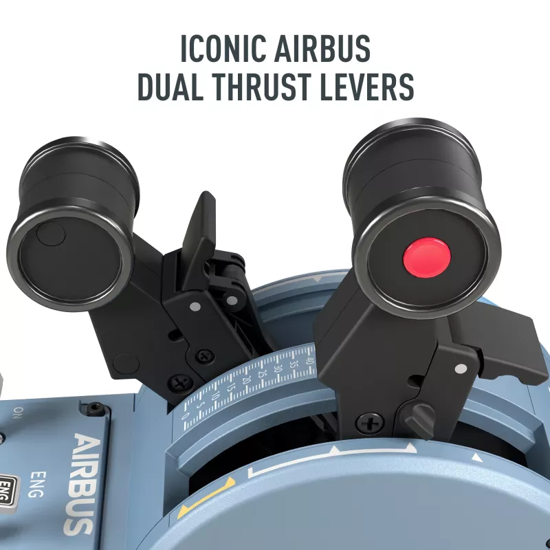 Thrustmaster TCA Quadrant Airbus Edition – Juodas, Mėlynas – Skrydžių Simuliatoriaus Troselių Pultas, PC