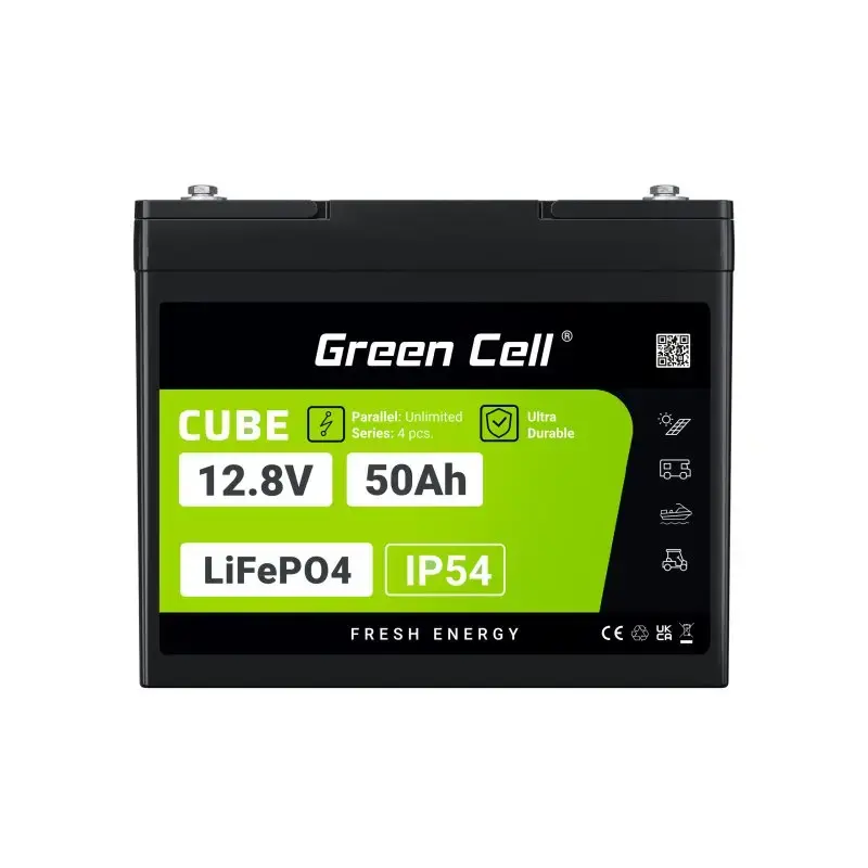 UPS baterija Green Cell LFPGC12V50AH Ličio geležies fosfatas 12V 50Ah 640Wh, 75A iškrova