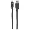 Manhattan USB-C į USB-A laidas, 1 m, Vyriškas į Vyrišką, 10 Gbps (USB 3.2 Gen2), 3A (greitas įkrovimas), SuperSpeed+, Juodas, Visą gyvenimą trunkanti garantija