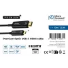MicroConnect USB3.1CHDMI10OP aktyvus optinis USB-C į HDMI vaizdo kabelis 10 m juodas