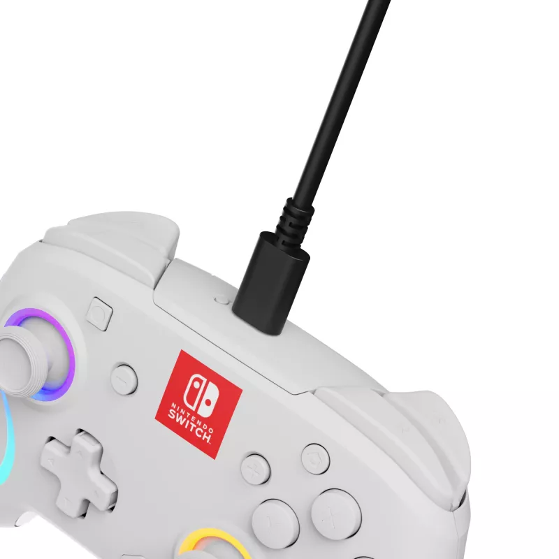 PDP Afterglow Wave White USB valdiklis analoginis / skaitmeninis Nintendo Switch, Nintendo Switch Lite, Nintendo Switch OLED