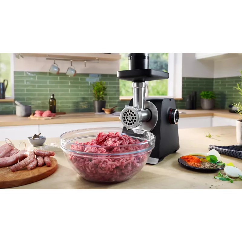 Mėsmalė Bosch Serie 6, 2100 W, juoda, sidabrinė
