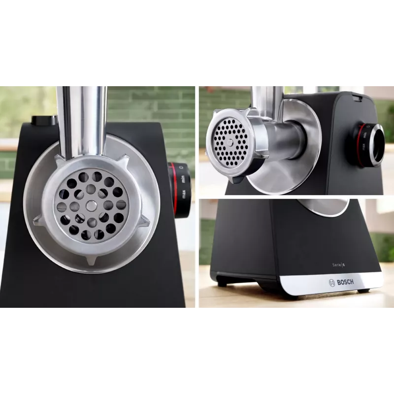 Mėsmalė Bosch Serie 6, 2100 W, juoda, sidabrinė