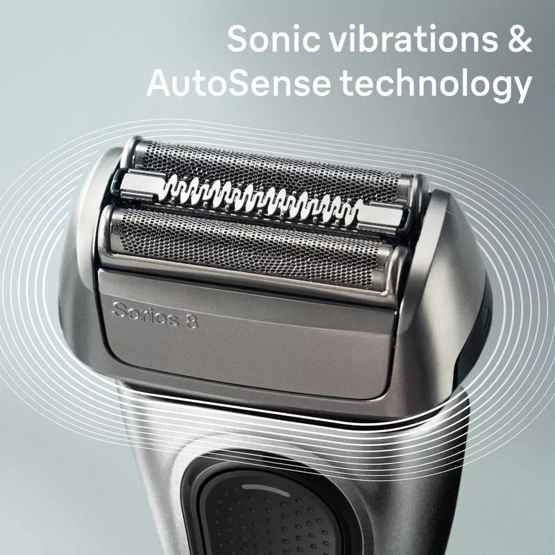 Braun Series 8 8517s elektrinis skustuvas – šlapiam ir sausam skutimuisi, sidabrinis