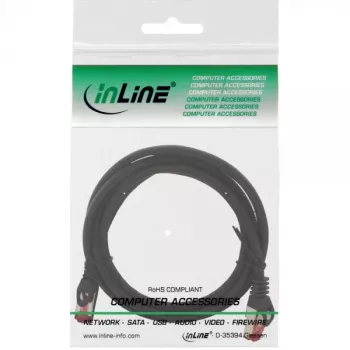 InLine Patch Laidas S/FTP PiMF Cat.6 250MHz varis halogen free juodas 3m