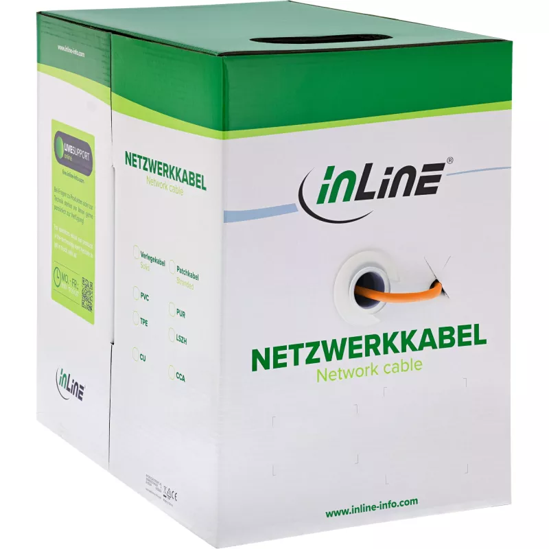 InLine kieto laido montavimo kabelis 250MHz S/STP Cat.6 CU AWG23 halogen-free 50m