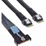 SAS kabelis InLine 27663A, 0,5 m, 32 Gbit/s, MCIO x8 į 2x 4i SFF-8654