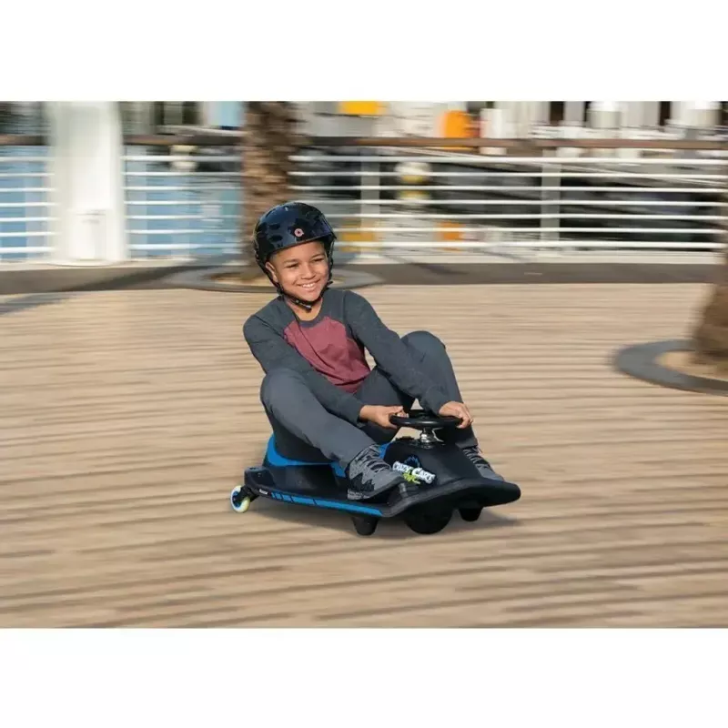 Elektrinis drift kartas Razor Crazy Cart Shift — mėlynas, 90 W variklis, 12 V baterija, iki 13 km/h, maks. svoris 54 kg