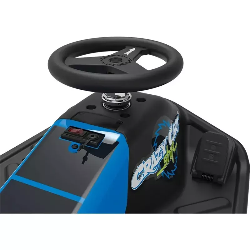 Elektrinis drift kartas Razor Crazy Cart Shift — mėlynas, 90 W variklis, 12 V baterija, iki 13 km/h, maks. svoris 54 kg