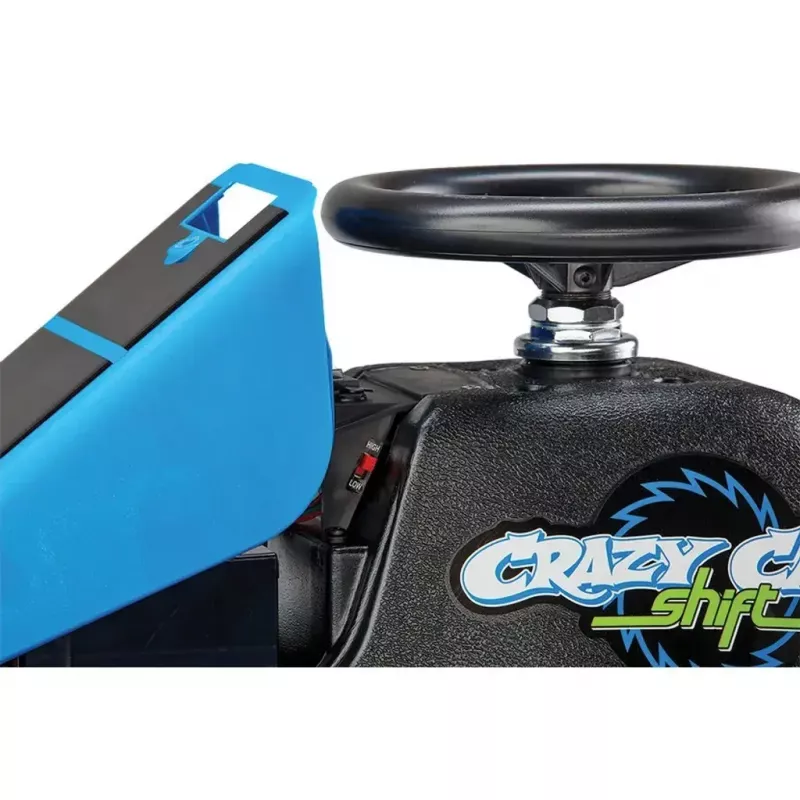 Elektrinis drift kartas Razor Crazy Cart Shift — mėlynas, 90 W variklis, 12 V baterija, iki 13 km/h, maks. svoris 54 kg