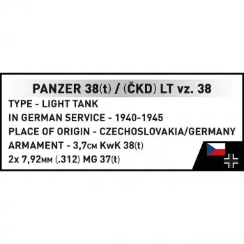 Konstruktorius Cobi Blocks Panzer 38 VZ.38 690 elementų – mastelinis modelis