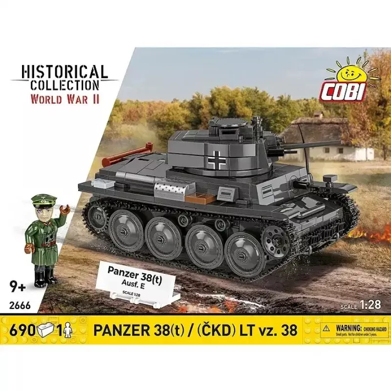 Konstruktorius Cobi Blocks Panzer 38 VZ.38 690 elementų – mastelinis modelis