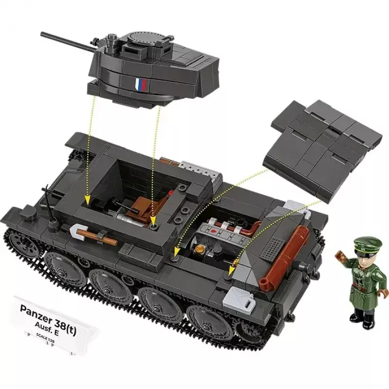 Konstruktorius Cobi Blocks Panzer 38 VZ.38 690 elementų – mastelinis modelis