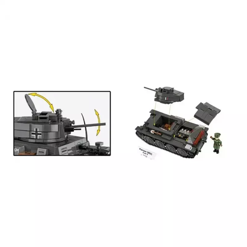 Konstruktorius Cobi Blocks Panzer 38 VZ.38 690 elementų – mastelinis modelis
