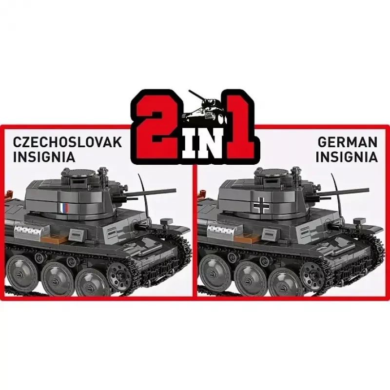 Konstruktorius Cobi Blocks Panzer 38 VZ.38 690 elementų – mastelinis modelis