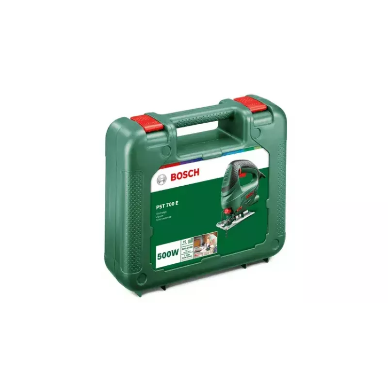 Dėlionė Bosch PST 700 E, viršutinė rankena, 500 W, 3100 smūgių/min, 70 mm medienos pjovimas, 45° kampas