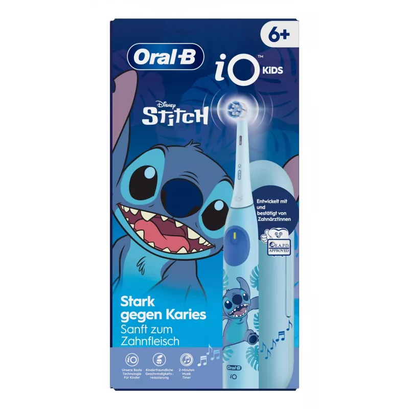 Rotacinė dantų šepetėlio rankena vaikams Oral-B iO Kids Stitch mėlyna