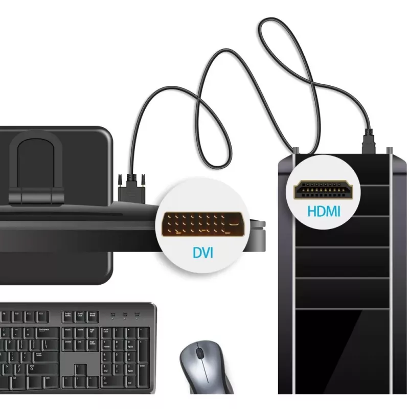 Techly HDMI į DVI-D laidas 3 m ICOC HDMI-D-030
