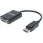 Manhattan DisplayPort į VGA HD15 keitiklio laidas, 15 cm, kištukas į lizdą, aktyvus, DP su užraktu, juodas, garantija visam laikui