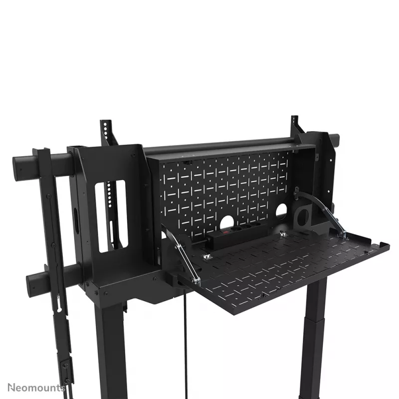 Televizoriaus stovas Neomounts FL55-975BL1 motorizuotas 75–115 colių ekranams, plieninis, juodas, max 160 kg, aukštis 2154 mm
